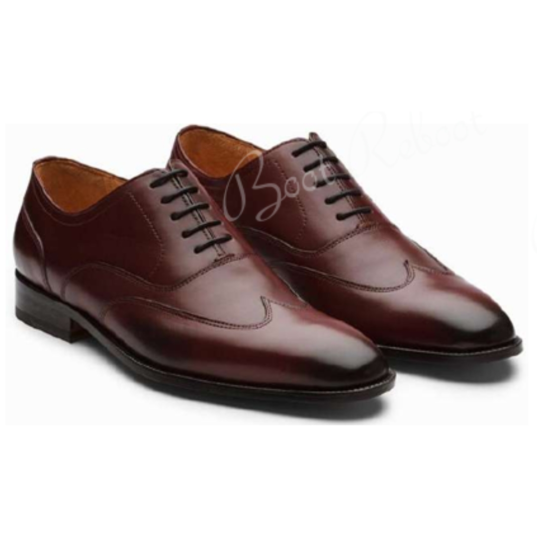 Leather Wingtip Oxfords Shoes